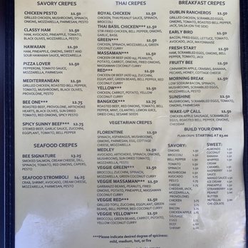 Blossom Bee - Menu - Creperies Near Me - Dublin, California Blossom Bee - Menu - Creperies Near Me - Dublin, California