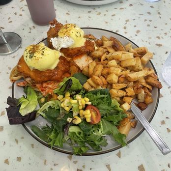 Popping Yolk Cafe - Kimchi Butter Fried Chicken Benedict - Cafes Near Me - Brea, California Popping Yolk Cafe - Kimchi Butter Fried Chicken Benedict - Cafes Near Me - Brea, California