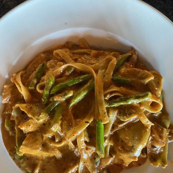 Caffe Boa - Marinara + cream sauce on fettuccine with asparagus artichoke hearts and chicken - Italian Near Me - Phoenix, Arizona Caffe Boa - Marinara + cream sauce on fettuccine with asparagus artichoke hearts and chicken - Italian Near Me - Phoenix, Arizona