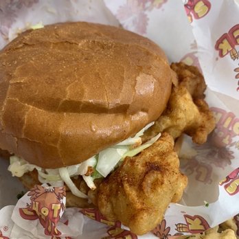 S&J's Hot Chick - The Hot Catch Cod fish fillet w/coleslaw - New American Near Me - Dallas, Texas S&J's Hot Chick - The Hot Catch Cod fish fillet w/coleslaw - New American Near Me - Dallas, Texas