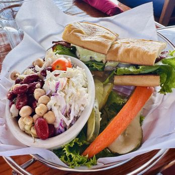Nepenthe - Shrimp BLT with a side of half beans half slaw - New American Near Me - Big Sur, California Nepenthe - Shrimp BLT with a side of half beans half slaw - New American Near Me - Big Sur, California