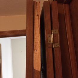 The door that Nathan's crew broke while trying to take it off the hinges.  They never fixed it or even said anything to me about it.