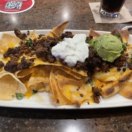Over toasted/broiled nachos