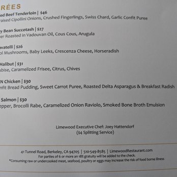Limewood Bar & Restaurant - 5/6/2018 - New American Near Me - Berkeley, California
