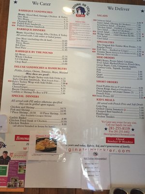 Menu photo 5 The Rib Tickler Barbeque Tomball, TX