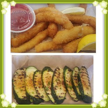 Hook'd Fish Grill - SIDE ORDERS OF CALAMARI AND ZUCCHINI- VERY GOOD - Seafood Near Me - Northridge, California