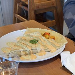Fried chicken crêpe
