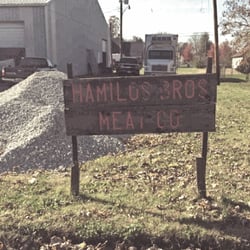 Hamilos Bros Inspected Meats - An easy to miss sign marks the spot
