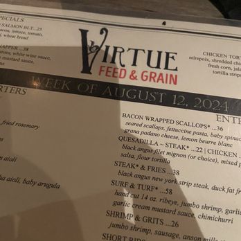 Virtue Feed & Grain - Menu - Bars Near Me - Alexandria, Virginia Virtue Feed & Grain - Menu - Bars Near Me - Alexandria, Virginia