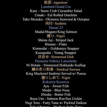 Hinata - Menu 9/10/21 - Sushi Bars Near Me - San Francisco, California