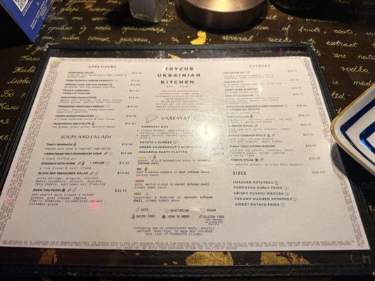 Menu photo 2 Tryzub Ukrainian Kitchen Chicago, IL Menu photo 2 Tryzub Ukrainian Kitchen Chicago, IL