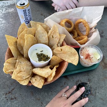 Lou's - Queso and onion rings were SO good. - New American Near Me - Austin, Texas