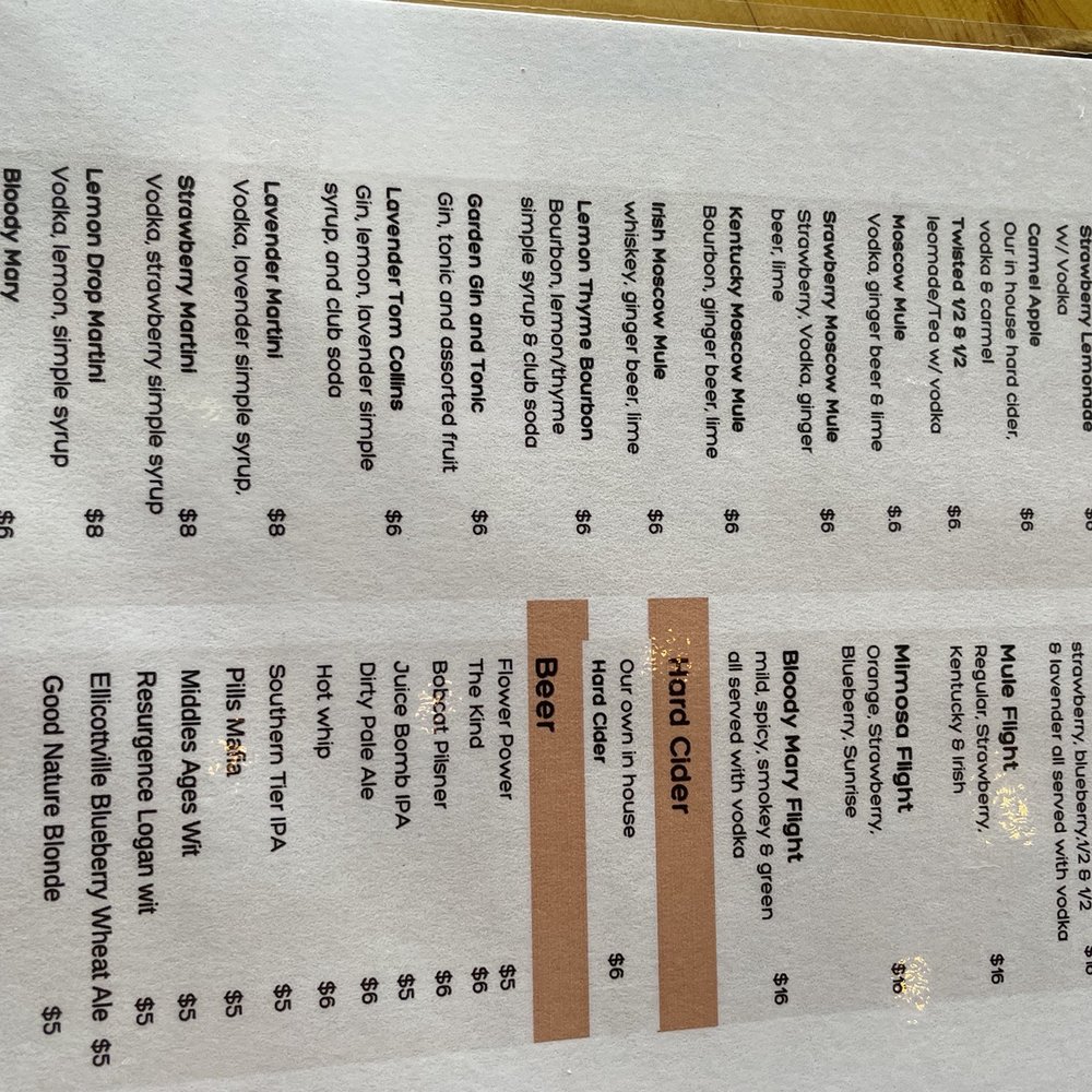 Navarino Orchard - Mixed drink menu. Love the fight options! - Fruits & Veggies Near Me - Syracuse, New York