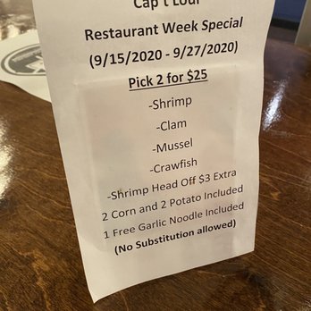 Cap't Loui - We weren't told about this deal when I ordered on the phone - despite me calling back and asking if they had any. - Cajun/Creole Near Me - Fort Lee, New Jersey Cap't Loui - We weren't told about this deal when I ordered on the phone - despite me calling back and asking if they had any. - Cajun/Creole Near Me - Fort Lee, New Jersey