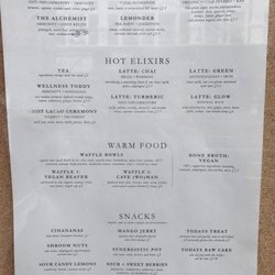 East London Juice Co - Menu