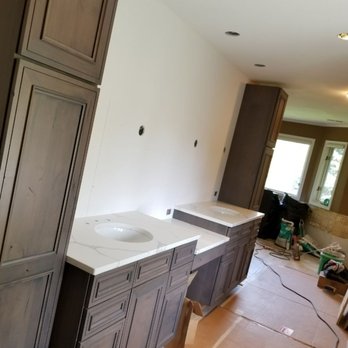 Pearlstone Cutters - Calacatta quartz (3 piece vanity top) - Kitchen & Bath Near Me - Chicago, Illinois Pearlstone Cutters - Calacatta quartz (3 piece vanity top) - Kitchen & Bath Near Me - Chicago, Illinois