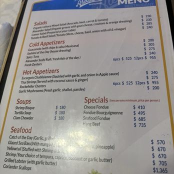 Alexander Restaurant - The menu - American Near Me - Centro, BCS Alexander Restaurant - The menu - American Near Me - Centro, BCS