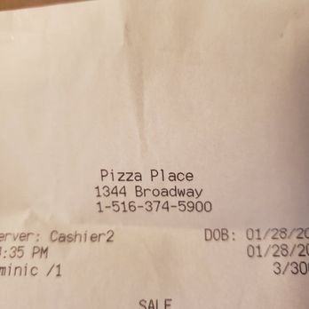 The Pizza Place - Receipt - Pizza Near Me - Hewlett, New York The Pizza Place - Receipt - Pizza Near Me - Hewlett, New York