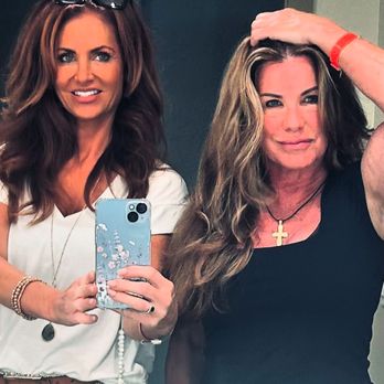 Salon LG - Two hairdressers heading out for a girls night out. Extensions always make getting ready easy. We're still rocking it in our 50s. - Hair Extensions Near Me - Solana Beach, California Salon LG - Two hairdressers heading out for a girls night out. Extensions always make getting ready easy. We're still rocking it in our 50s. - Hair Extensions Near Me - Solana Beach, California