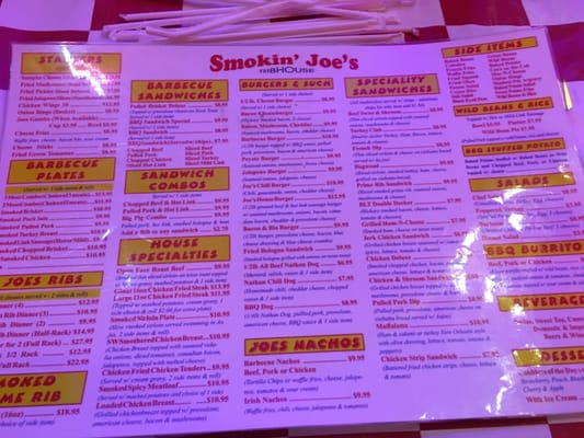 Menu photo 5 Smokin' Joe's Ribhouse Rogers, AR
