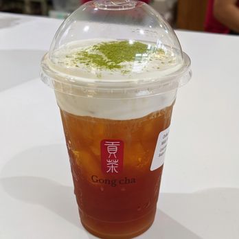 Gong Cha - Milk foam oolong tea, regular ice, medium. $4.25. - Bubble Tea Near Me - Dunwoody, Georgia Gong Cha - Milk foam oolong tea, regular ice, medium. $4.25. - Bubble Tea Near Me - Dunwoody, Georgia