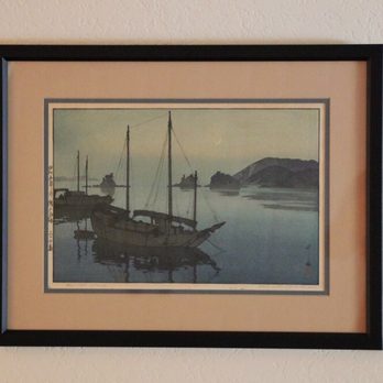 The Source on Lake - Three Small Islands by Hiroshi Yoshida. Framed by the Source on Lake - Framing Near Me - ALTADENA, California