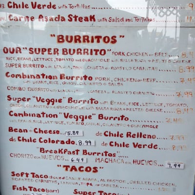Menu photo 8 El Super Burrito Pasadena, CA Menu photo 8 El Super Burrito Pasadena, CA