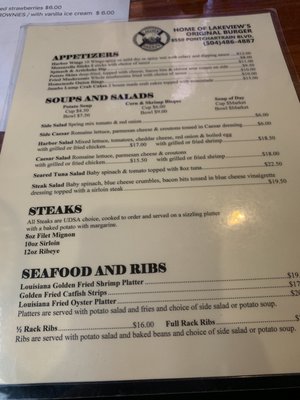 Menu photo 3 Lakeview Harbor New Orleans, LA