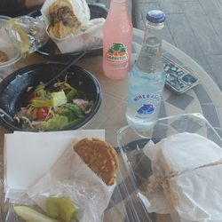 Country Wine & Spirits - Salad and philly cheese steak and a rueben sammich.
