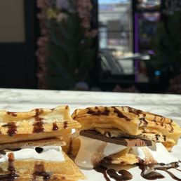Smores Sticky Waffles Smores Sticky Waffles