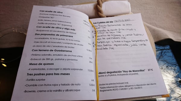 Menu photo 1 5 Cucharas Madrid, M