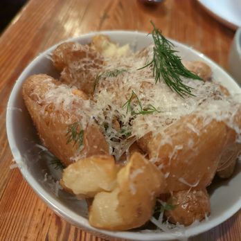 Foreign & Domestic - Duckfat fingerlings and pecorino - New American Near Me - Austin, Texas Foreign & Domestic - Duckfat fingerlings and pecorino - New American Near Me - Austin, Texas