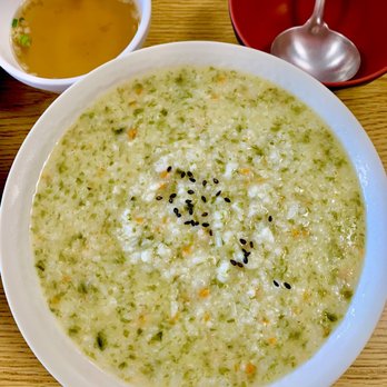 Jongro Kimbap - Abalone Soup (bland but take it gone and season with pepper, salt, garlic and water it is delicious!) - Korean Near Me - La Palma, California