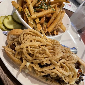 Yard House - House Cheesesteak- Amazing! Parmesan Truffle Fries- delicious! - Bars Near Me - East Rutherford, New Jersey Yard House - House Cheesesteak- Amazing! Parmesan Truffle Fries- delicious! - Bars Near Me - East Rutherford, New Jersey
