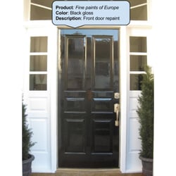 Jason Bertoniere Painting Contractor - Fine Paints OF Europe black gloss front door repaint.