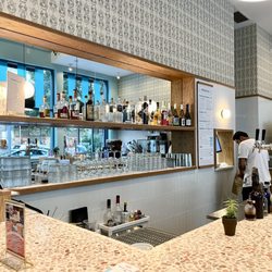Colada Shop - Pic of bar seating - cool spot to sidle up and enjoy a meal or cup of Joe.