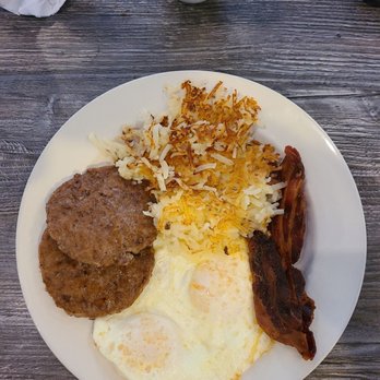 Hydeout Cafe - This is called the lumberjack and French toast right with it - Breakfast & Brunch Near Me - McKinney, Texas