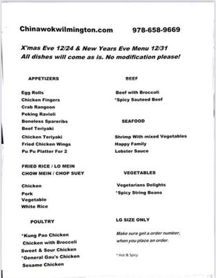 Menu photo 2 China Wok Wilmington, MA