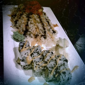 Sushi Cruise - Volcano (top) and Yellowtail (bottom) - Sushi Bars Near Me - Edgewater, New Jersey Sushi Cruise - Volcano (top) and Yellowtail (bottom) - Sushi Bars Near Me - Edgewater, New Jersey
