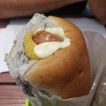 Hula Dog - Jalapeno, mango relish & Hawaiian mustard - Hot Dogs Near Me - Honolulu, Hawaii Hula Dog - Jalapeno, mango relish & Hawaiian mustard - Hot Dogs Near Me - Honolulu, Hawaii