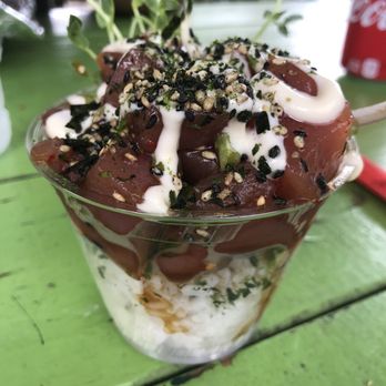 Like Poke - Ahi Shoyu Wasabi Hurricane Poke Cup - Food Trucks Near Me - Kahului, Hawaii Like Poke - Ahi Shoyu Wasabi Hurricane Poke Cup - Food Trucks Near Me - Kahului, Hawaii