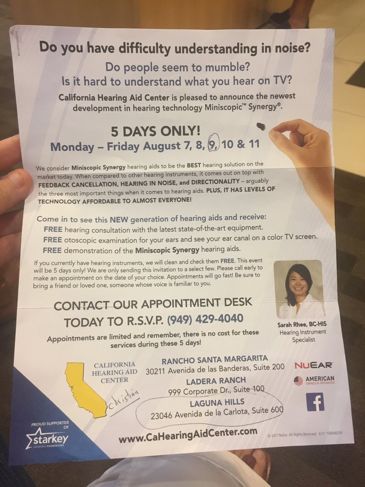 CALIFORNIA HEARING AID CENTER Hearing Aid Providers 23046 Avenida De La Carlota, Laguna