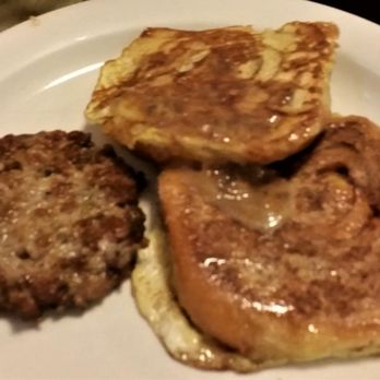 Peter Pause Restaurant - Cinnamon Bun French Toast w/ side of sausage. - Breakfast & Brunch Near Me - Schenectady, New York
