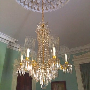Crystal-Smith - Beautiful antique 19th century chandelier restored by Crystal-Smith for the Bartow Pell Museum - Lighting Fixtures & Equipment Near Me - Bronx, New York