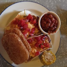 Breakfast Tacos with a side of the spicy beans and hash browns. Best hang over cure! Breakfast Tacos with a side of the spicy beans and hash browns. Best hang over cure!