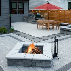 Selvin's Landscaping - Brick Patio fire pit