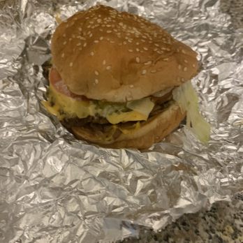 Five Guys - Little cheeseburger all the way, takeout - Burgers Near Me - Orlando, Florida
