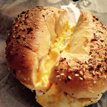 Brooklyn Bagel Bakery - Cheese and Egg in everything bagel - Bagels Near Me - Arlington, Virginia Brooklyn Bagel Bakery - Cheese and Egg in everything bagel - Bagels Near Me - Arlington, Virginia