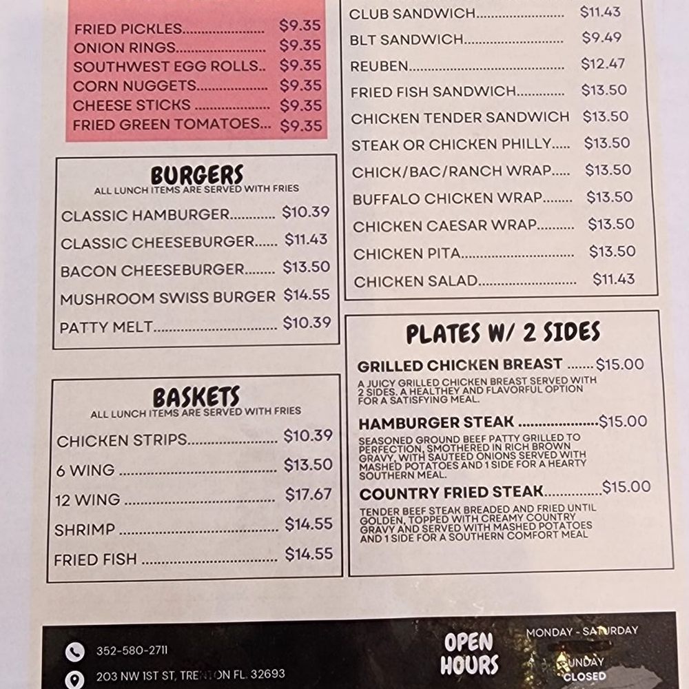 The Little Cafe - Menu - Salad Near Me - Trenton, Florida The Little Cafe - Menu - Salad Near Me - Trenton, Florida