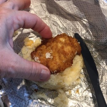 Chick-fil-A - Super small chicken serving on biscuit sandwich. - Fast Food Near Me - New Caney, Texas